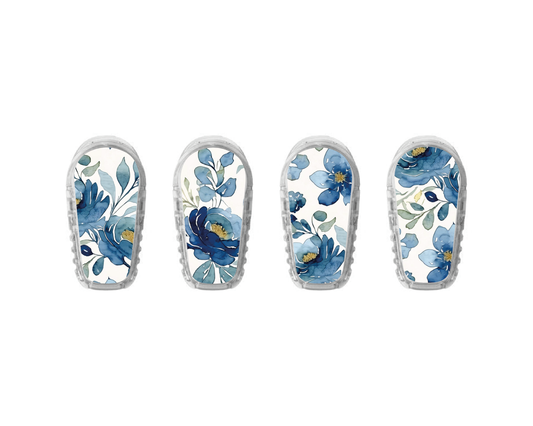 "Blue Blossom" - CGM Sensor Stickers for Dexcom, Libre, Medtronic & Medtrum