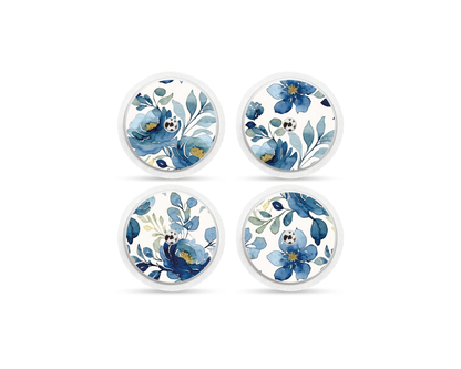 "Blue Blossom" - CGM Sensor Stickers for Dexcom, Libre, Medtronic & Medtrum