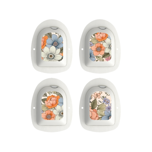"Vintage Floral" - Omnipod Pod Stickers & Temporary Tattoos