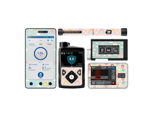 "Fairytale" - Diabetes Device Stickers for Ypsopump, Tandem Tslim, Medtronic Minimed, Omnipod, Novopen