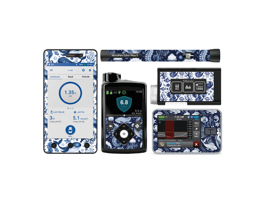 "Blue Mermaid" - Diabetes Device Stickers for Ypsopump, Tandem Tslim, Medtronic Minimed, Omnipod, Novopen