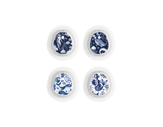 "Blue Mermaid" - CGM Sensor Stickers for Dexcom, Libre, Medtronic & Medtrum