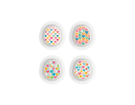 "Colorful Hearts" - CGM Sensor Stickers for Dexcom, Libre, Medtronic & Medtrum