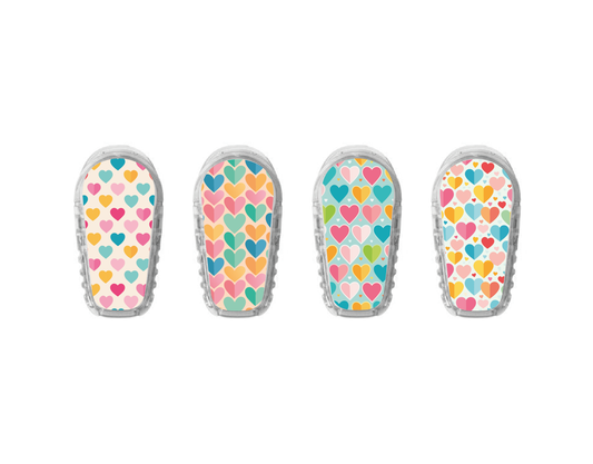 "Colorful Hearts" - CGM Sensor Stickers for Dexcom, Libre, Medtronic & Medtrum