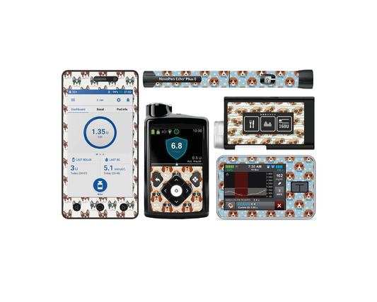 "Hip Hounds" - Diabetes Device Stickers for Ypsopump, Tandem Tslim, Medtronic Minimed, Omnipod, Novopen