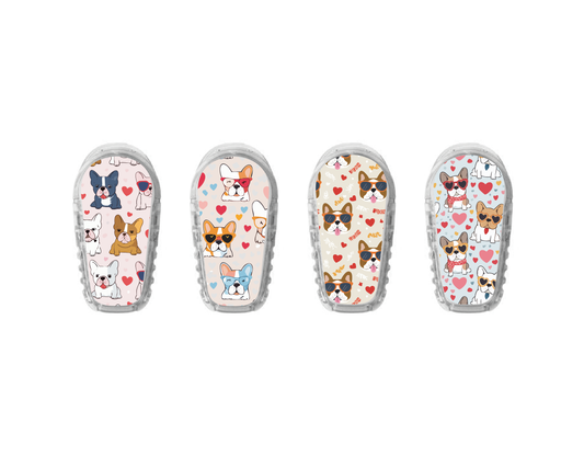 "Frenchie Love" - CGM Sensor Stickers for Dexcom, Libre, Medtronic & Medtrum