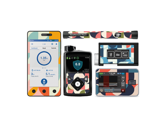 "Graphic" - Diabetes Device Stickers for Ypsopump, Tandem Tslim, Medtronic Minimed, Omnipod, Novopen