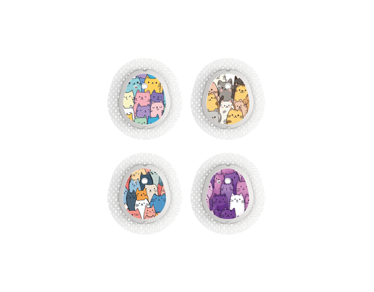 "Cat Crowd" - CGM Sensor Stickers for Dexcom, Libre, Medtronic & Medtrum