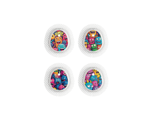 "Monster Mania" - CGM Sensor Stickers for Dexcom, Libre, Medtronic & Medtrum
