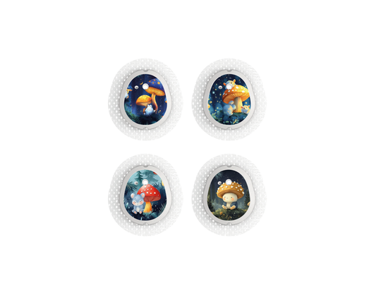 "Mushroom Magic" - CGM Sensor Stickers for Dexcom, Libre, Medtronic & Medtrum