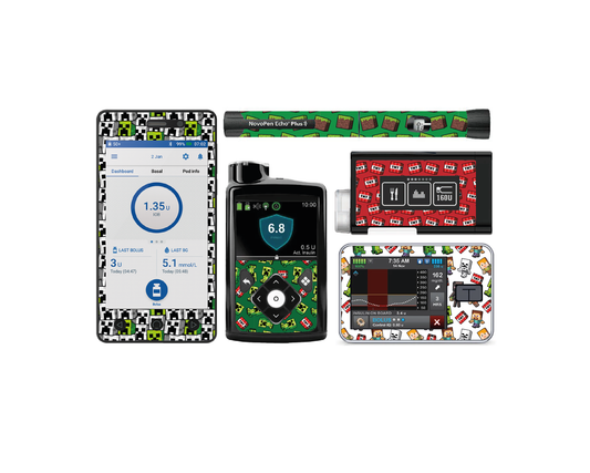 "Creeper World" - Diabetes Device Stickers for Ypsopump, Tandem Tslim, Medtronic Minimed, Omnipod, Novopen