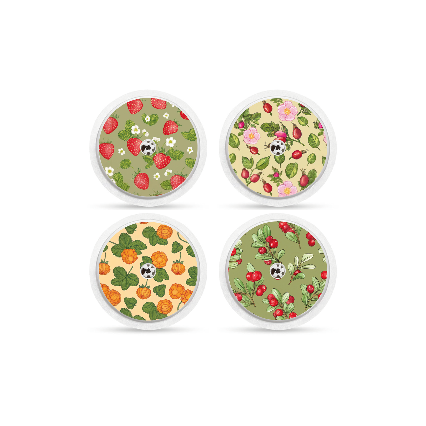 "Swedish Berries" - CGM Sensor Stickers for Dexcom, Libre, Medtronic & Medtrum