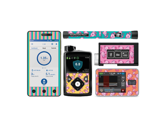 "Axolotl Tots" - Diabetes Device Stickers for Ypsopump, Tandem Tslim, Medtronic Minimed, Omnipod, Novopen