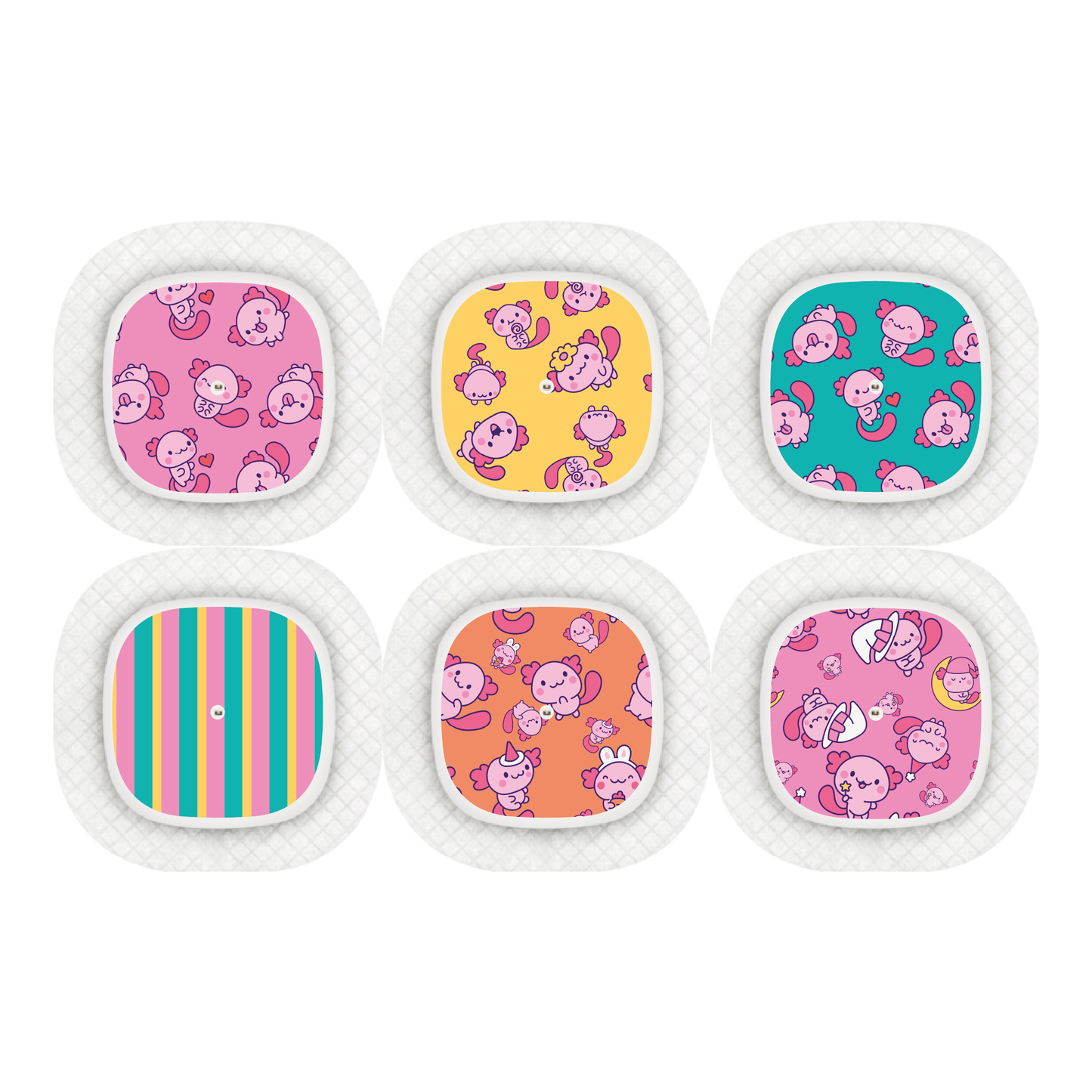 "Axolotl Tots" - CGM Sensor Stickers for Dexcom, Libre, Medtronic & Medtrum