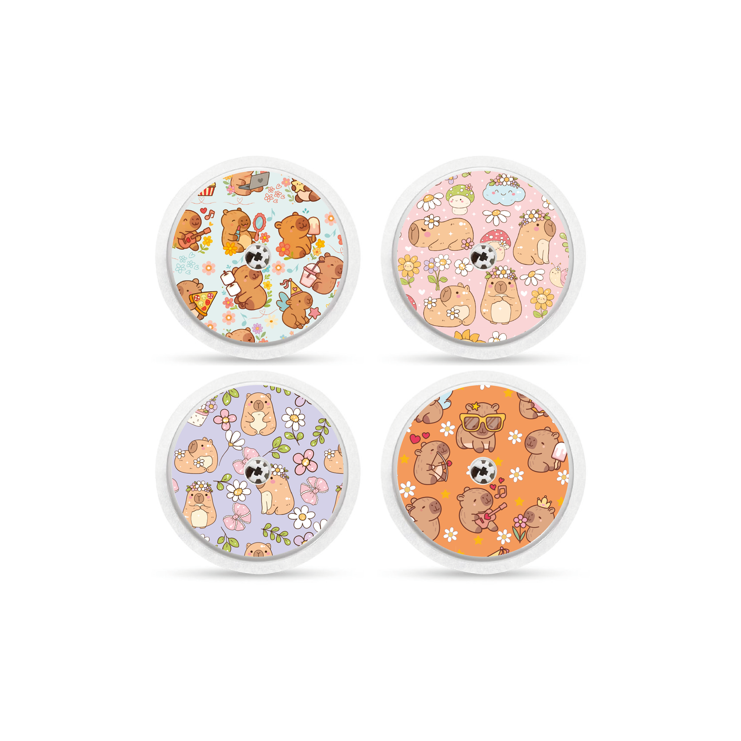 "Oh Capy Days!" - CGM Sensor Stickers for Dexcom, Libre, Medtronic & Medtrum