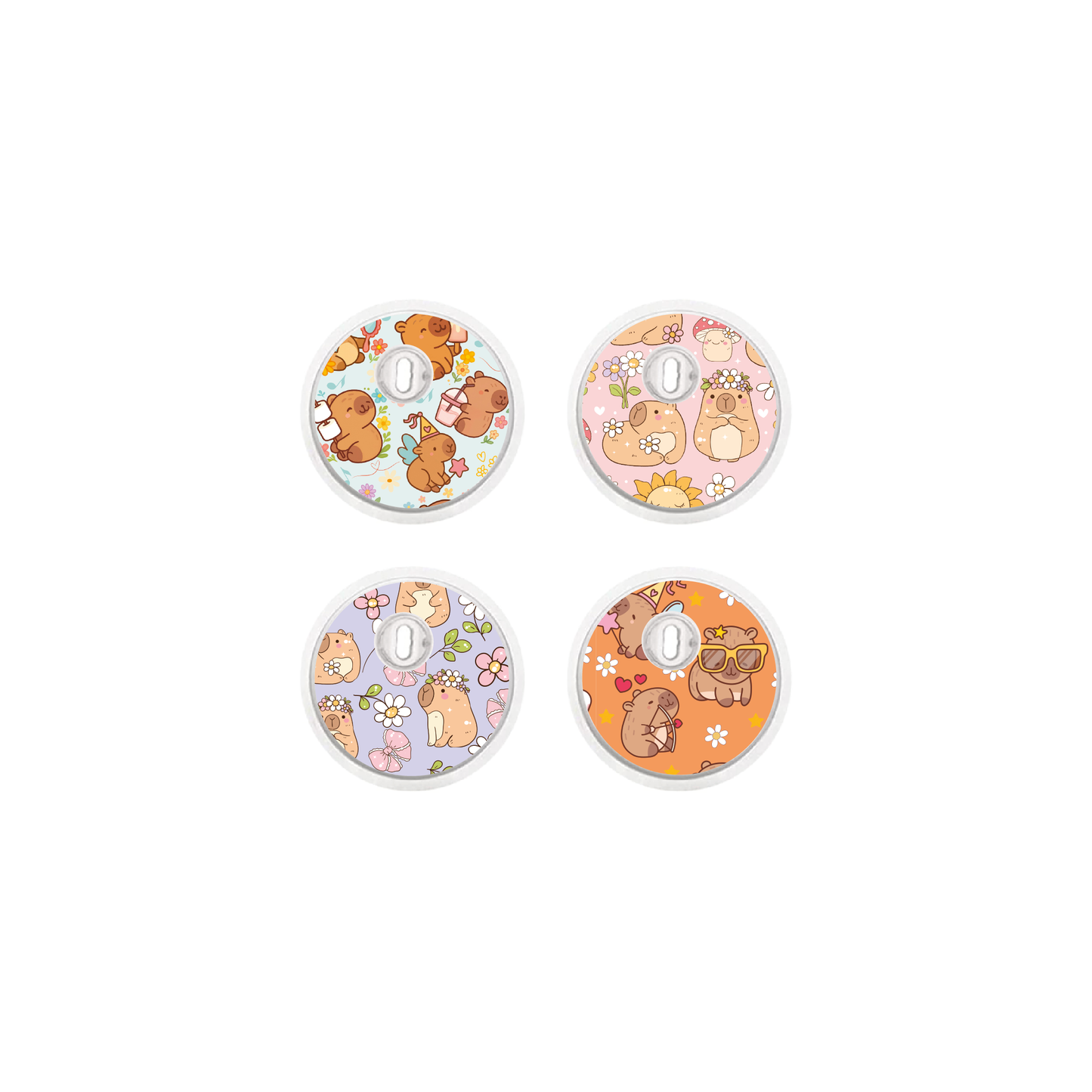 "Oh Capy Days!" - CGM Sensor Stickers for Dexcom, Libre, Medtronic & Medtrum