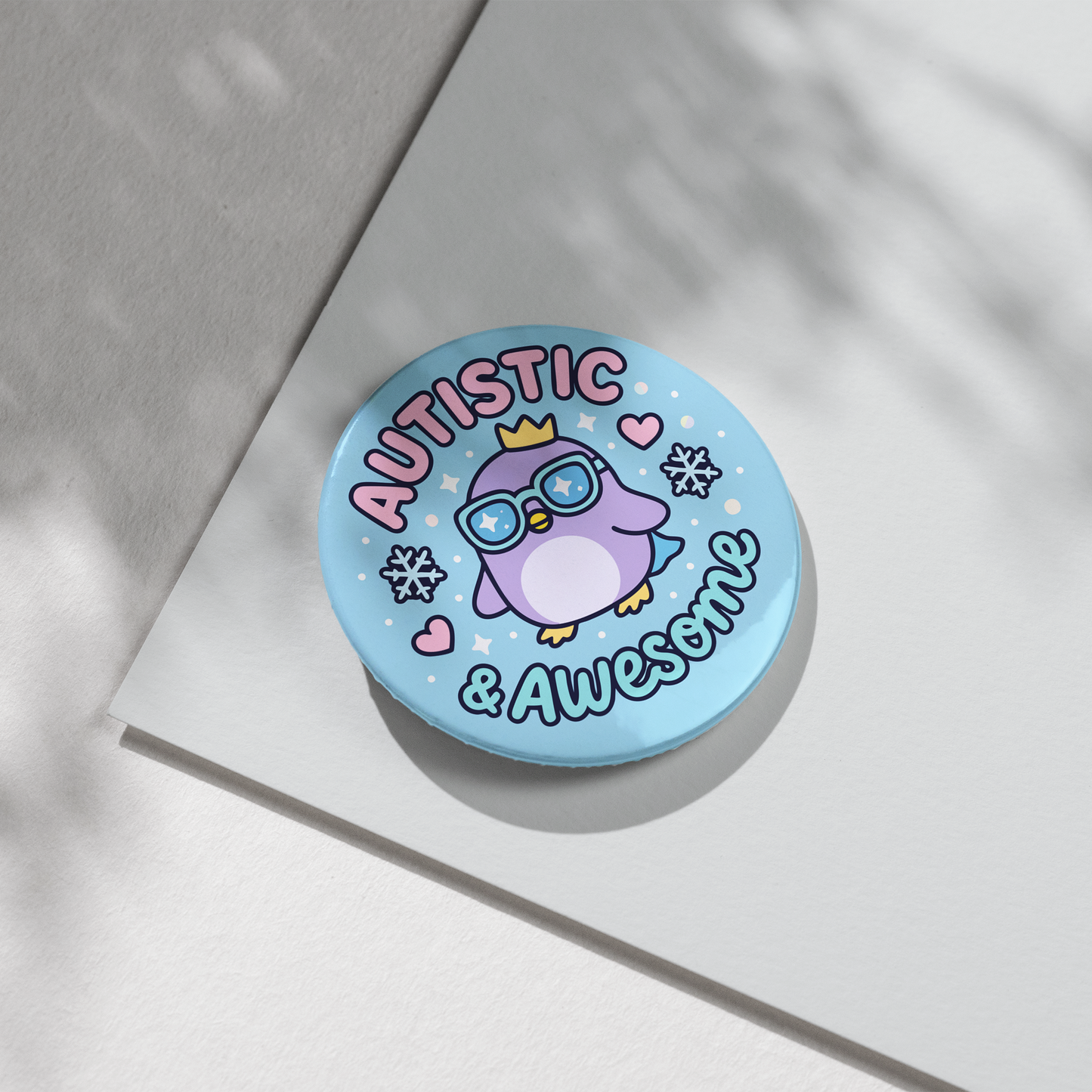 “Autistic & Awesome” – Pin Badge, Sticker or Magnet for Neurospicy Weirdos