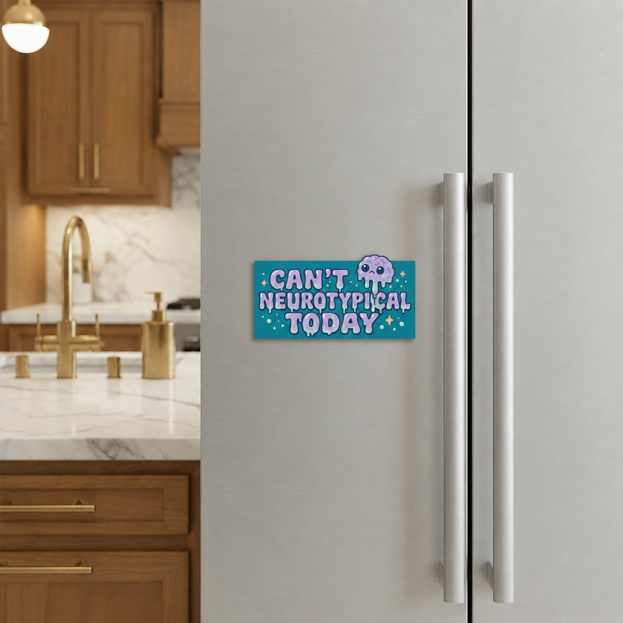 "Can't neurotypical today” – Quirky Neurodiversity bumper style sticker for ADHD & Autistic brains