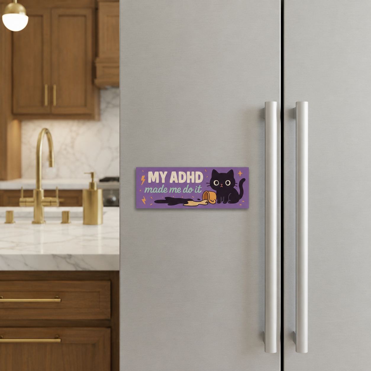 "ADHD made me do it” – Quirky Neurodiversity bumper style sticker for ADHD & Autistic brains