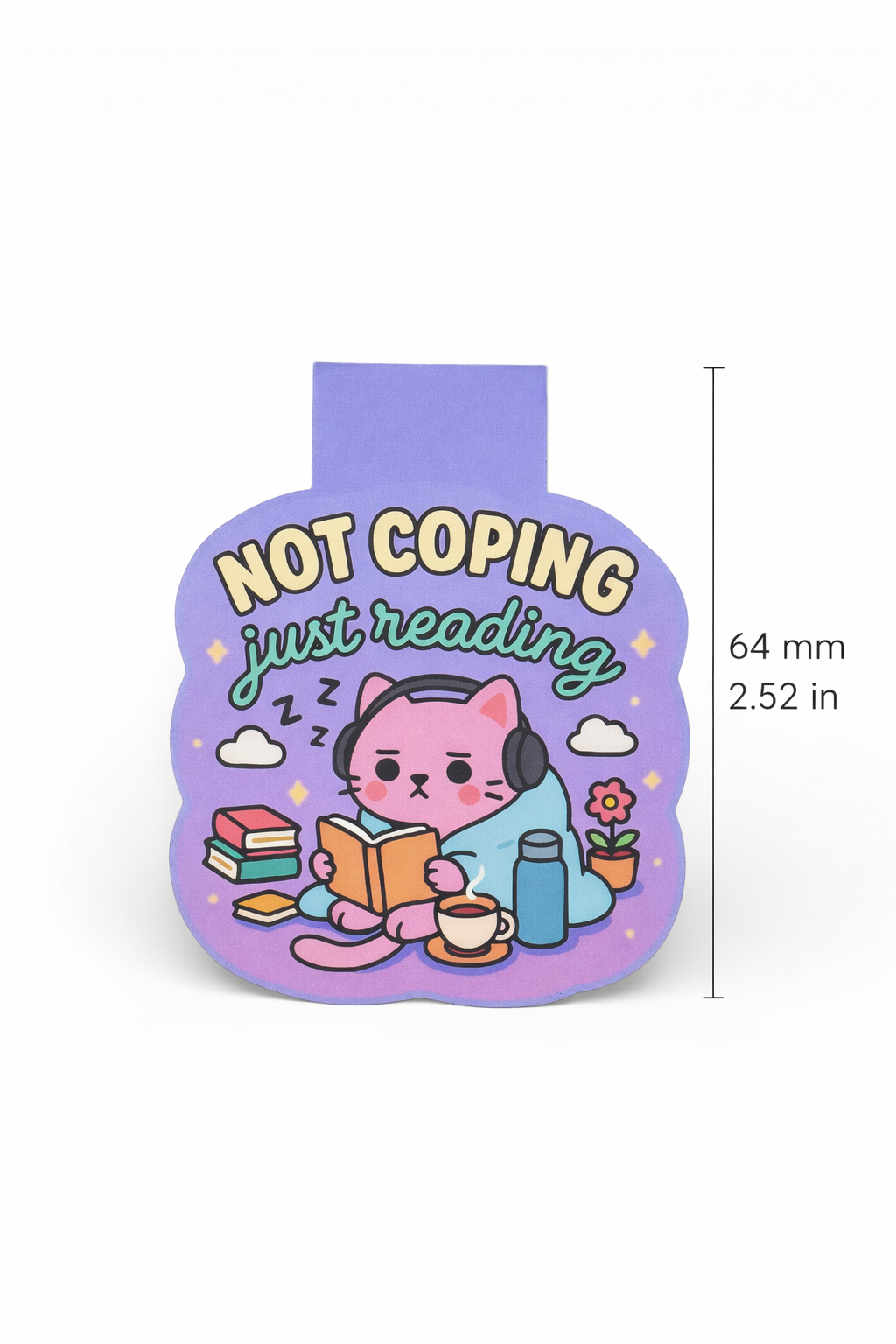 “Not Coping, Just Reading” – Magnetic Bookmark for Neurodivergent Book Lovers