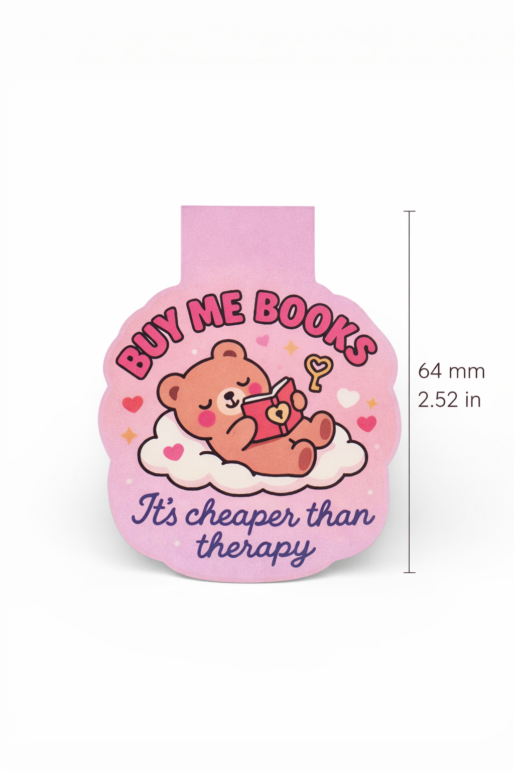 “Buy Me Books It's Cheaper Than Therapy” – Neurodivergent Magnetic Bookmark for Book Lovers