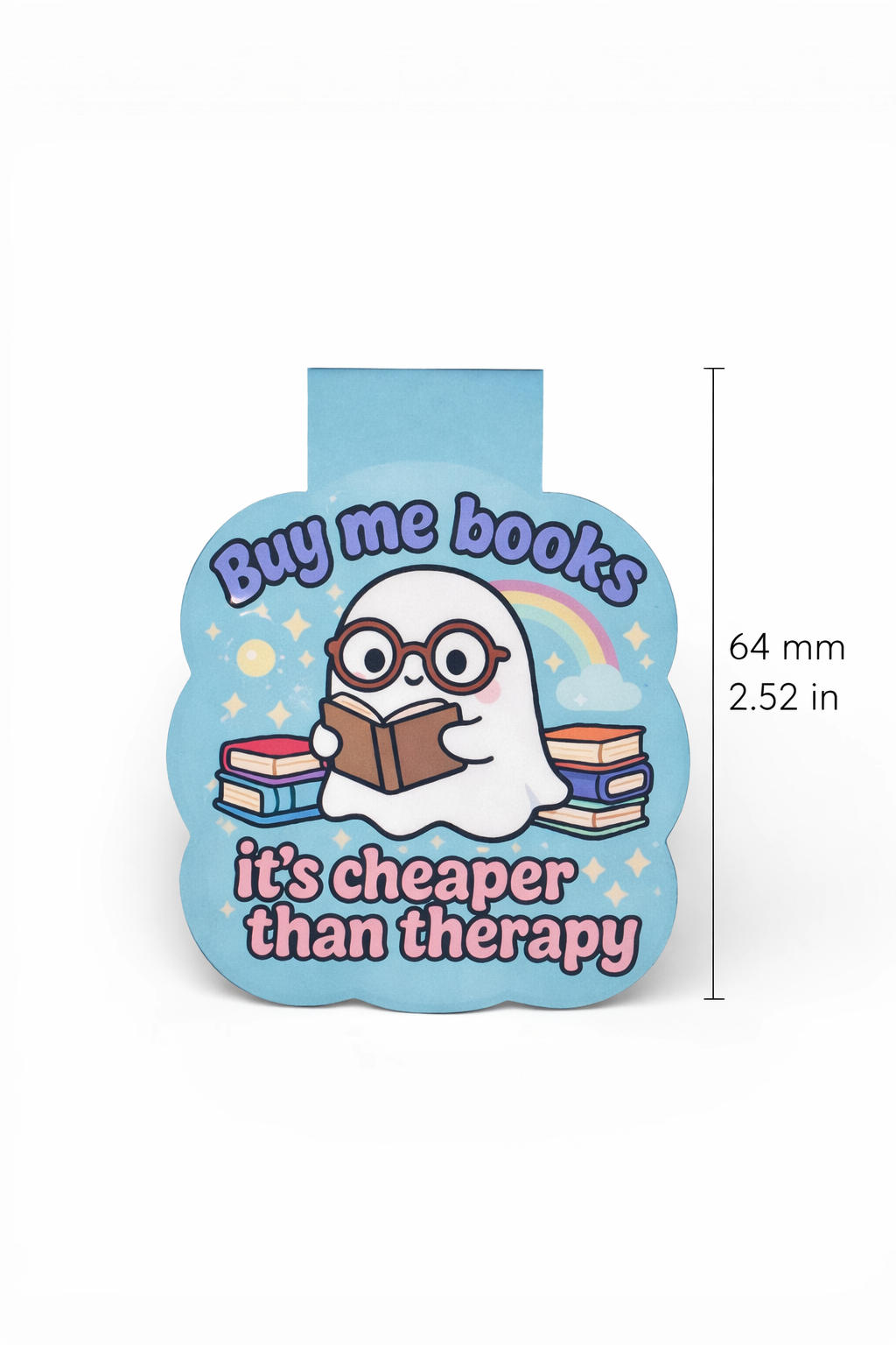 “Buy Me Books, It's Cheaper Than Therapy” – Magnetic Bookmark for Neurodivergent Book Lovers