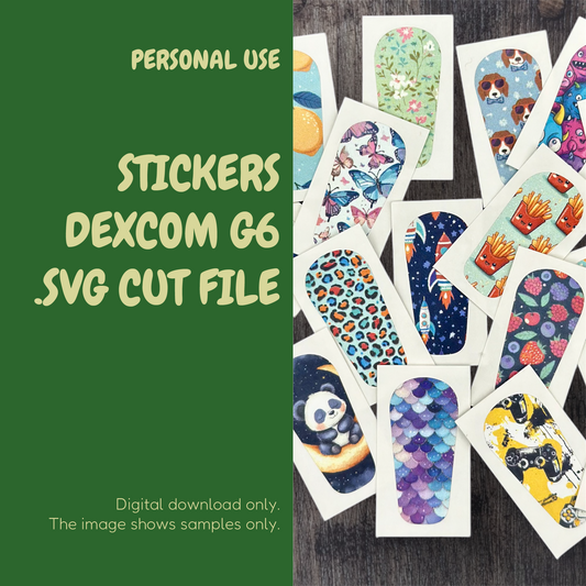 SVG cut file Dexcom G6 CGM sensor stickers