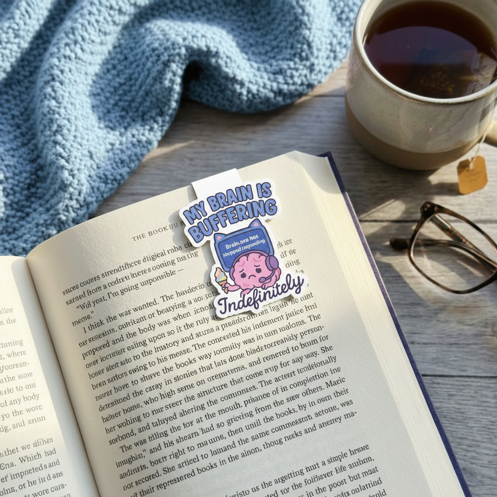 "My brain is buffering” – Quirky Neurodiversity sticker for ADHD & Autistic brains