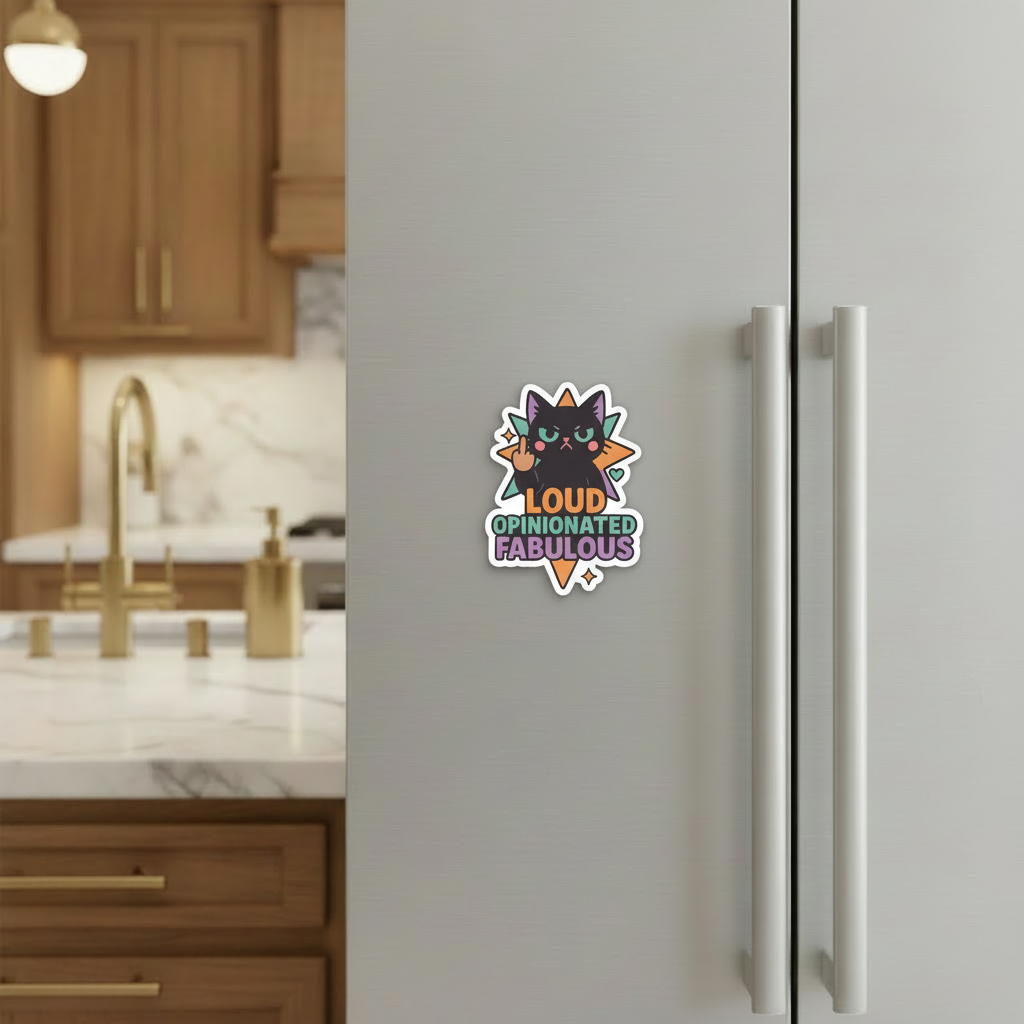 "Loud, opinionated, fabulous” – Quirky Neurodiversity sticker for ADHD & Autistic brains