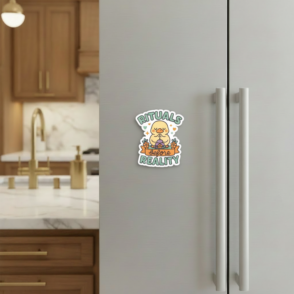 "Rituals before reality” – Quirky Neurodiversity sticker for ADHD & Autistic brains