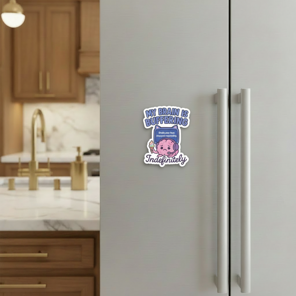 "My brain is buffering” – Quirky Neurodiversity sticker for ADHD & Autistic brains