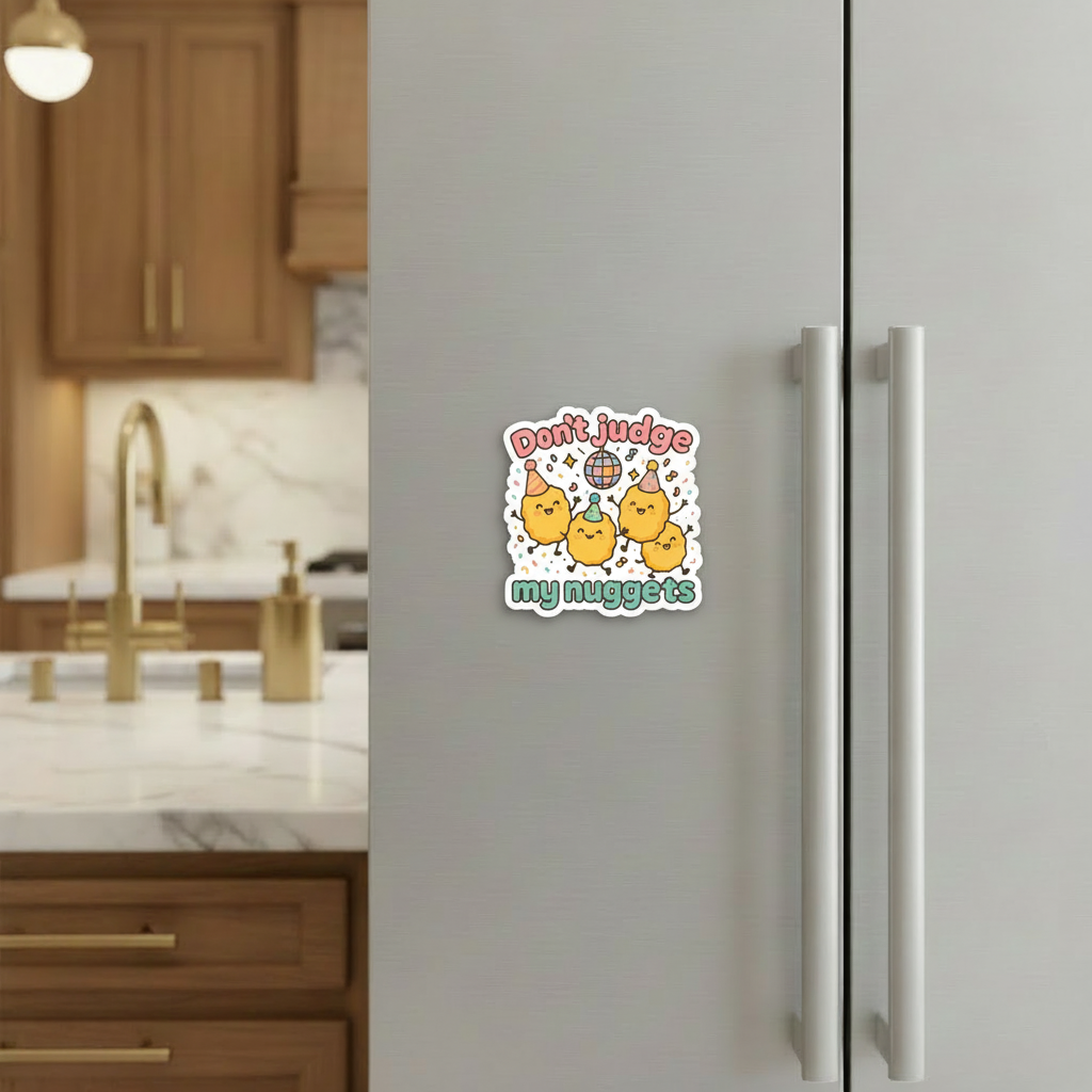 "Don't judge my nuggets” – Quirky Neurodiversity sticker for ADHD & Autistic brains