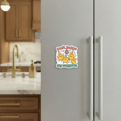 "Don't judge my nuggets” – Quirky Neurodiversity sticker for ADHD & Autistic brains