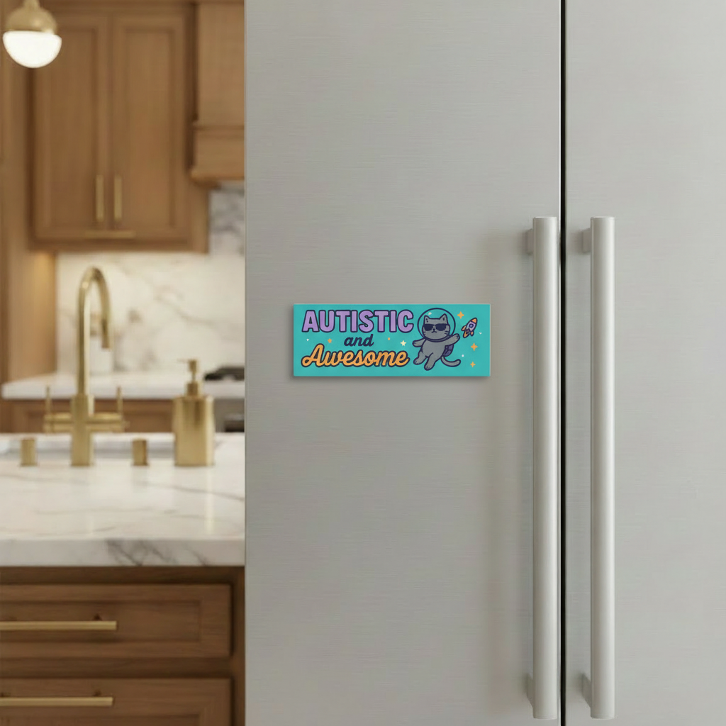 "Autistic and awesome” – Quirky Neurodiversity bumper style sticker for ADHD & Autistic brains