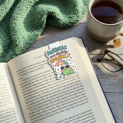 "Autistic and slightly sparkly” – Quirky Neurodiversity sticker for ADHD & Autistic brains