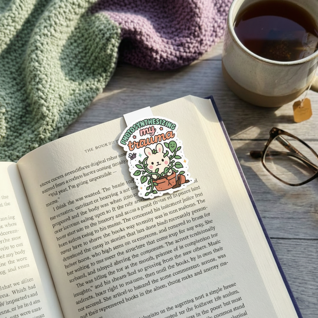 "Photosynthesizing my trauma” – Quirky Neurodiversity sticker for ADHD & Autistic brains