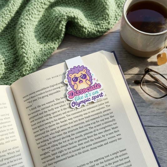 "Dissociate like it's an olympic sport” – Quirky Neurodiversity sticker for ADHD & Autistic brains