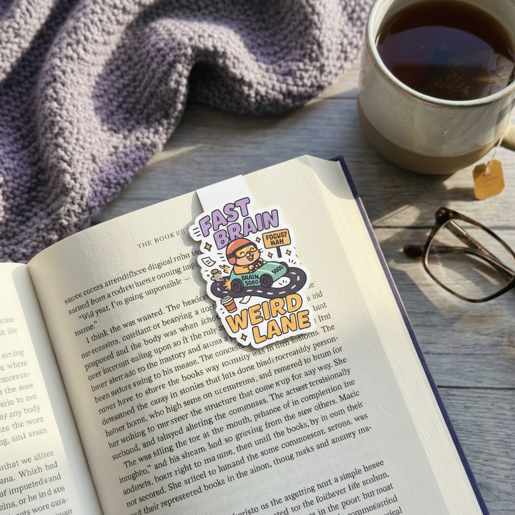"Fast brain weird lane” – Quirky Neurodiversity sticker for ADHD & Autistic brains