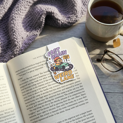 "Fast brain weird lane” – Quirky Neurodiversity sticker for ADHD & Autistic brains