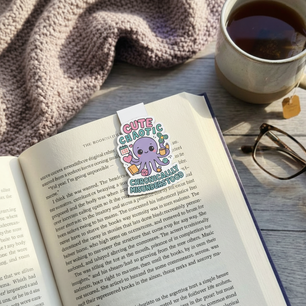 "Cute and chaotic” – Quirky Neurodiversity sticker for ADHD & Autistic brains