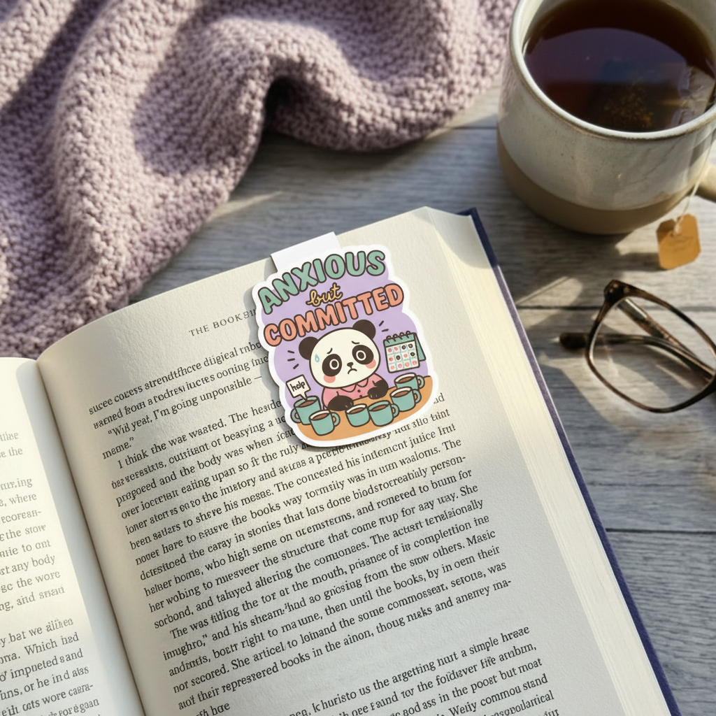 "Anxious but committed” – Quirky Neurodiversity sticker for ADHD & Autistic brains