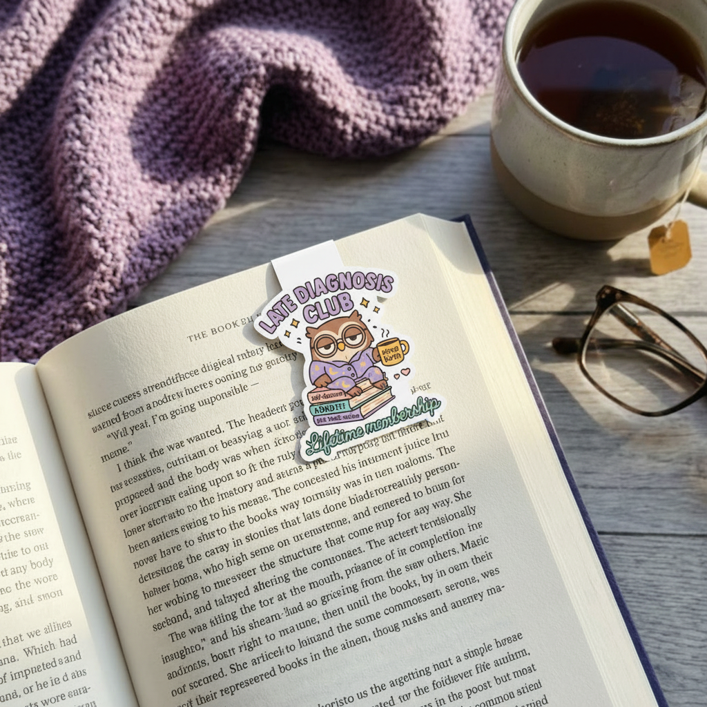 "Late diagnosis club” – Quirky Neurodiversity sticker for ADHD & Autistic brains