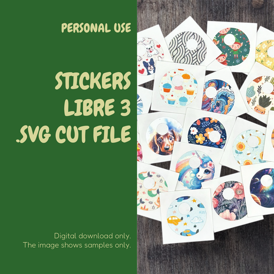SVG cut file Freestyle Libre 3 CGM sensor stickers