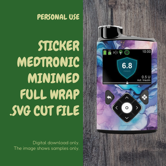 Medtronic Minimed full wrap sticker SVG cut file
