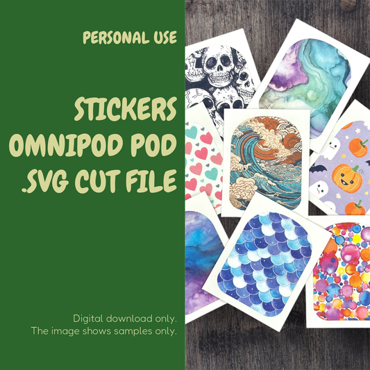 Omnipod pod stickers SVG cut file insulin pump
