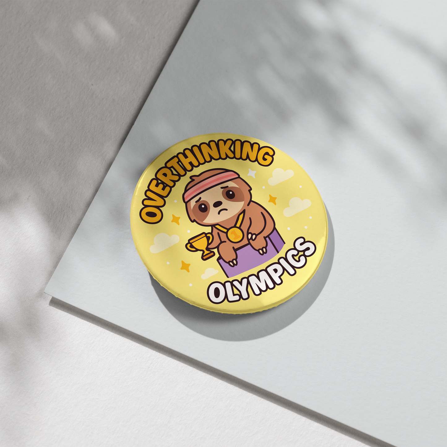“Overthinking Olympics” – Pin Badge, Magnet or Sticker for Neurospicy Weirdos