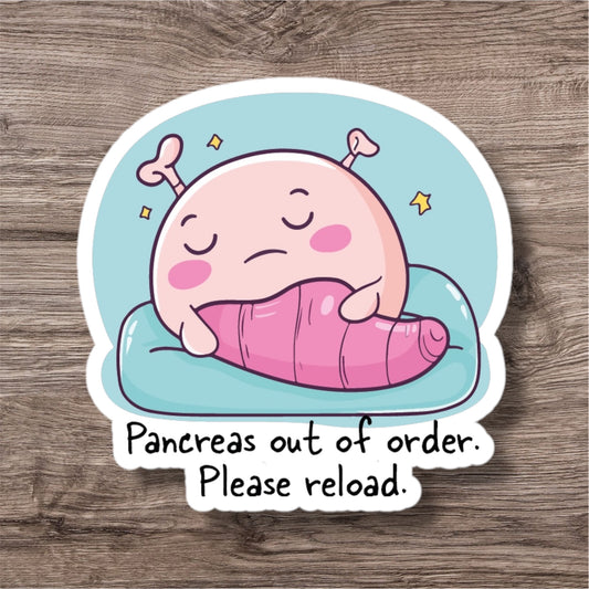 Type 1 diabetes pancreas dysfunction chronic disease personal sticker