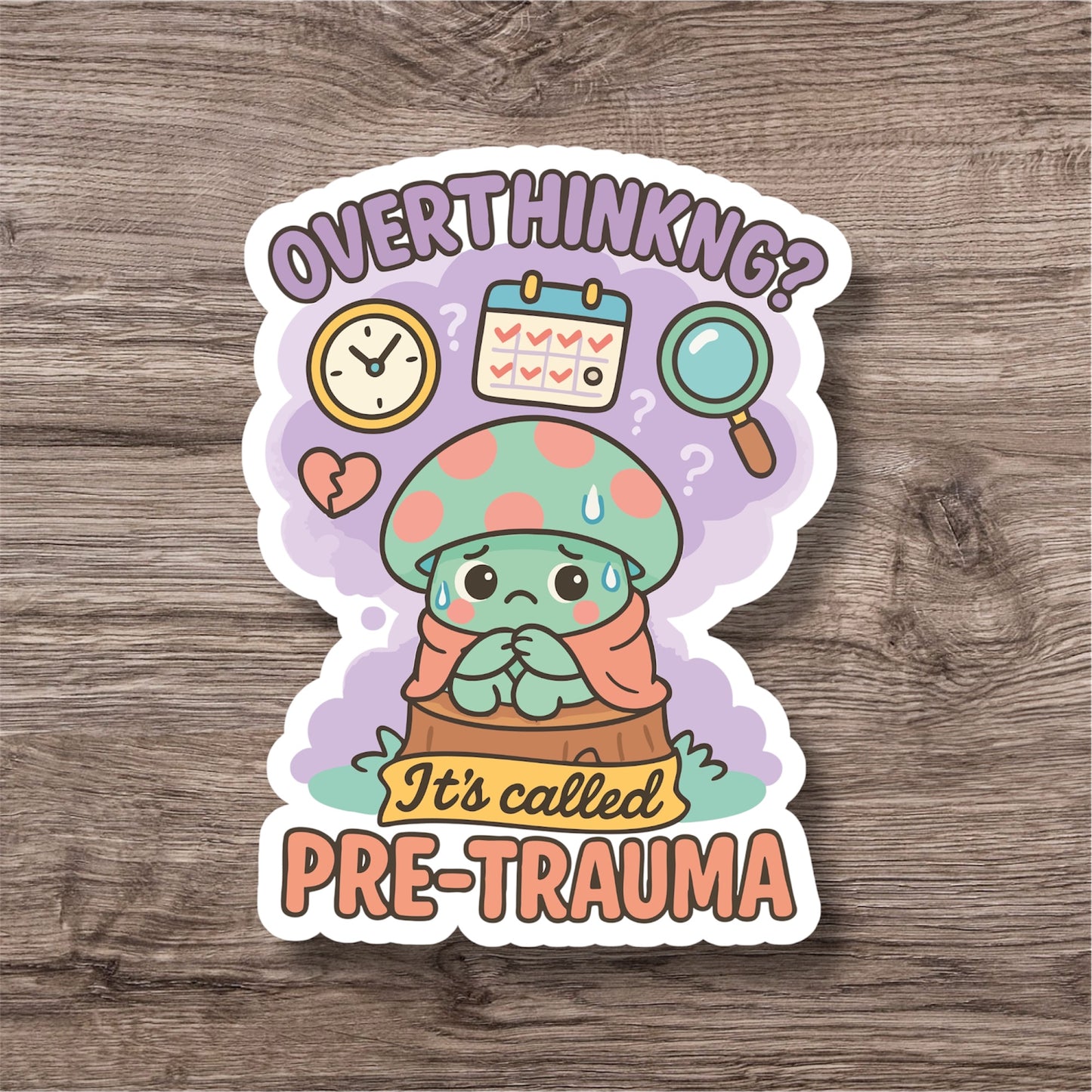 "Overthinking?” – Quirky Neurodiversity sticker for ADHD & Autistic brains