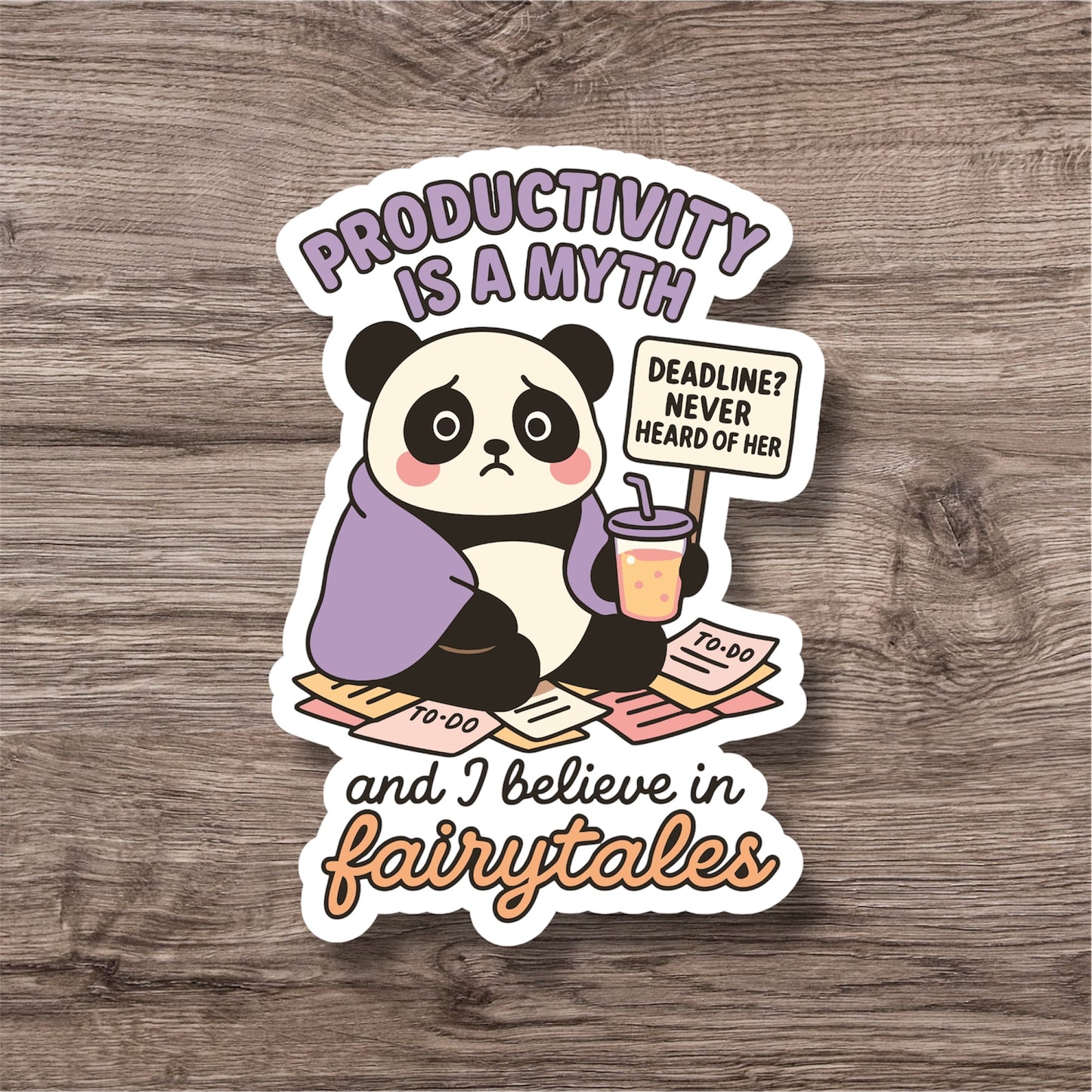 "Productivity is a myth” – Quirky Neurodiversity sticker for ADHD & Autistic brains