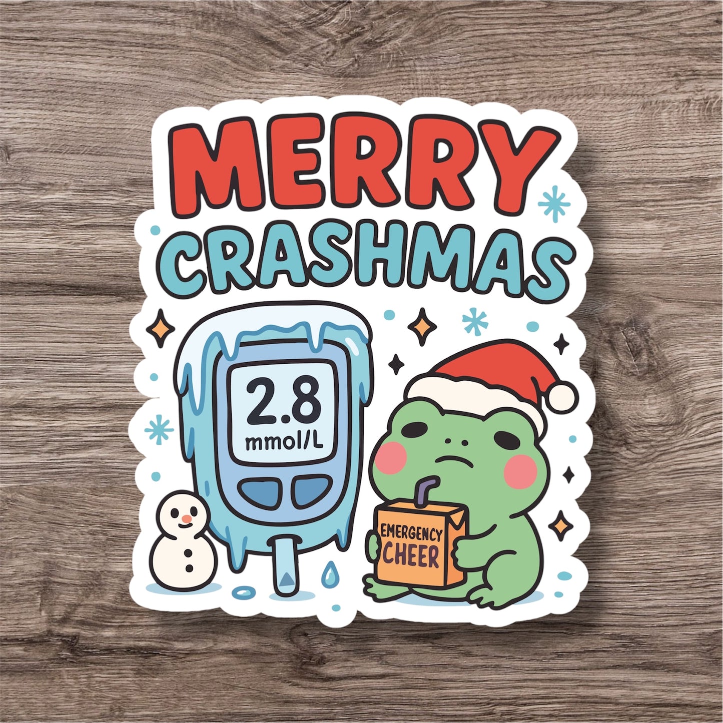 "Merry chrashmas” – Funny diabetes sticker for T1D warriors & pancreas rebels